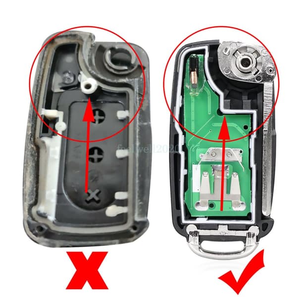 For VW Caddy Golf MK6 Tiguan Touran Skoda Seat 3 Button Flip Key Fob Shell Case