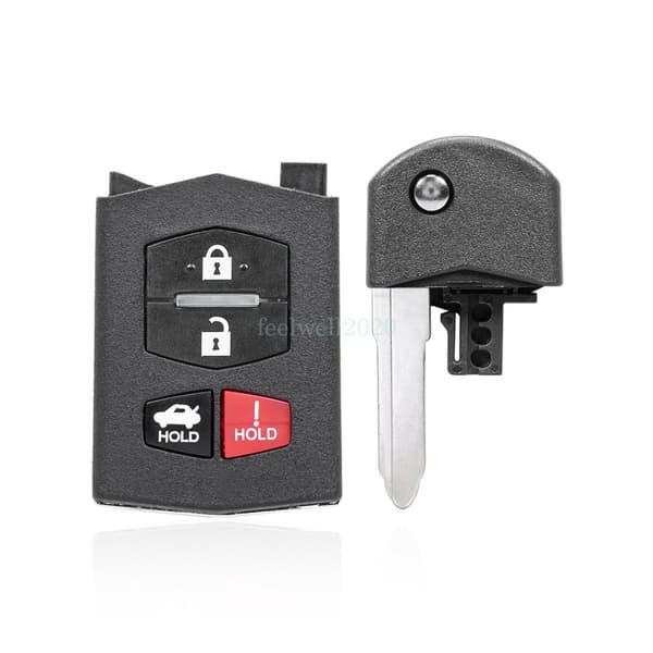 4 Button Car Flip Key Fob Case for Mazda 3 5 6 MX-5 RX8 2010 2011 2012 2013 2014