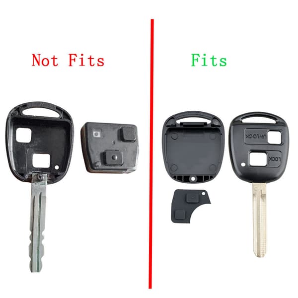 2 Button Remote Key Fob Case Pad TOY43 Blade For Toyota Yaris Corolla RAV4 Hiace