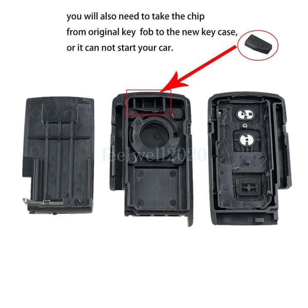 Replacement For Toyota Corolla Verso Prius 2 Button Smart Key Case + TOY43 Blade