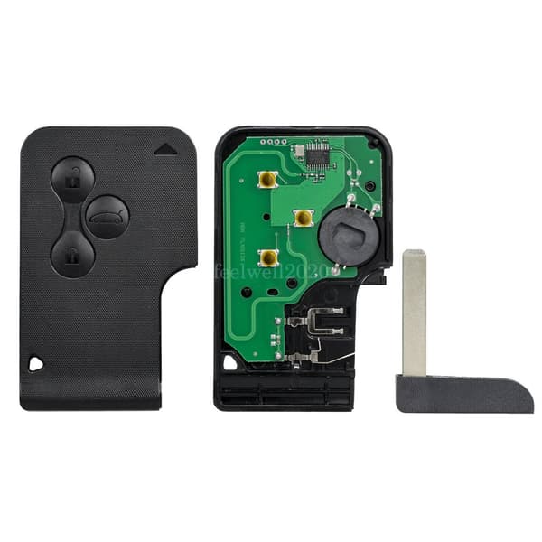 3 Button 433Mhz Remote Card Key Fob For Renault Megane Scenic Clio 2006 - 2012
