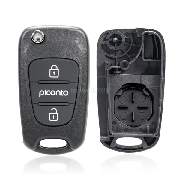 Fits Kia Picanto 3 BUTTON KEY FOB Remote Control Shell case CR2032 battery
