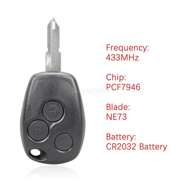 433MHz Rmote Car Key Fob For Vauxhall Movano 2010 2012 2013 2014 2015 2016 2017