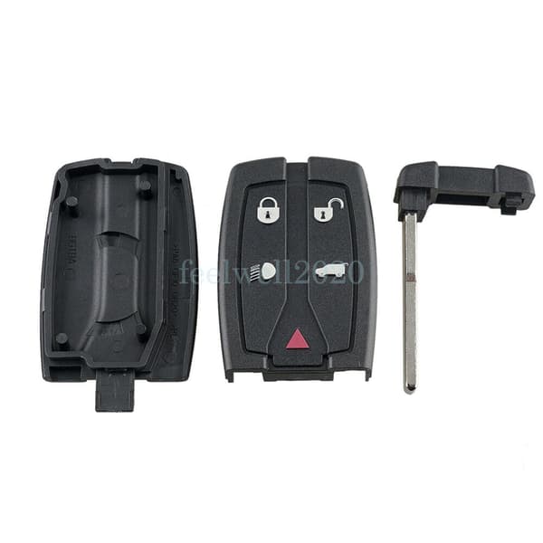 2PCS Remote Car Key Fob Case Shell + Blade 5 Button For Land Rover Freelander 2