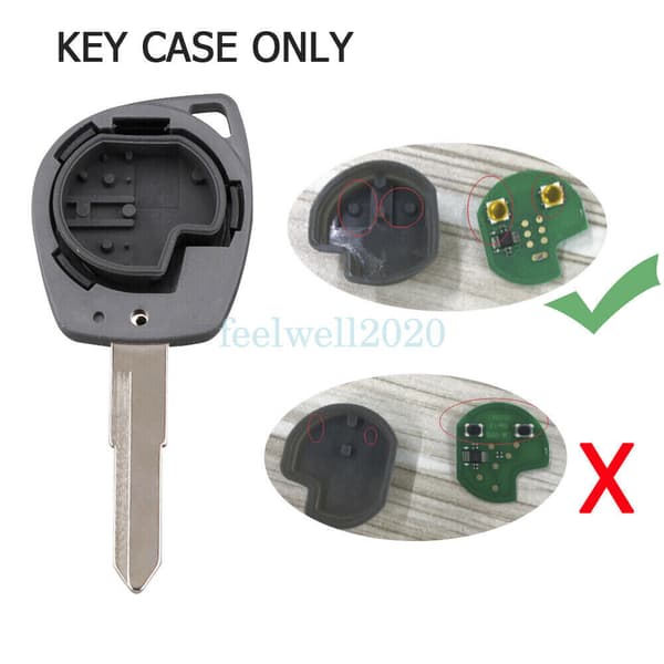 For Vauxhall Agila Suzuki Ignis Alto SX4 Vitara Swift Car Key Case Fob 2 Button