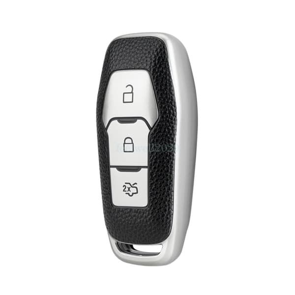 For Ford Edge Galaxy S-Max Mondeo TPU & Leather Car Remote Key Fob Case Cover