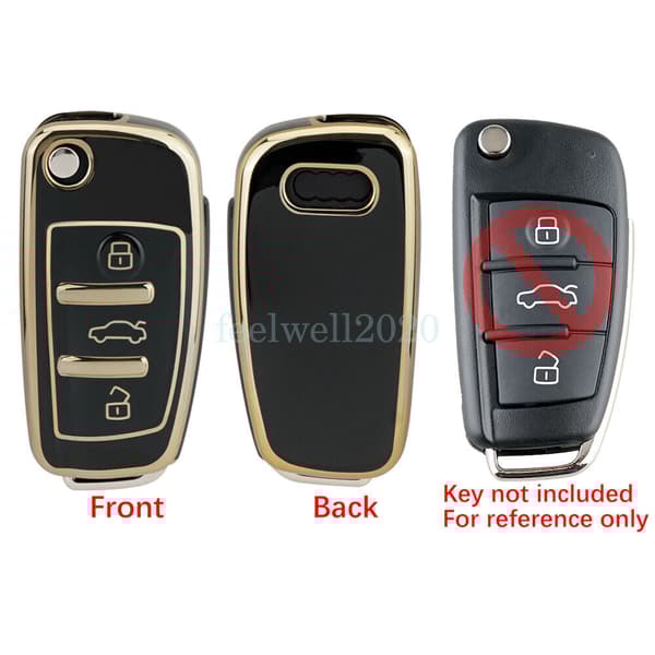 TPU Key Cover Protective For Audi A1 A3 A6 Q5 TT Remote Key Fob Case 3 Buttons