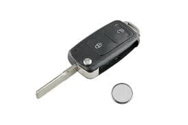 2 Button Key Case Shell + Battery For VW Transporter T5 Polo Golf UP Remote Fob