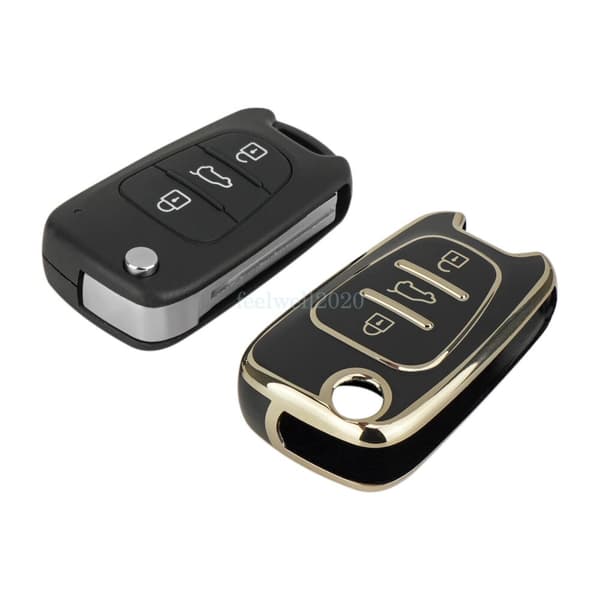 3 Button Flip Key Fob Case Cover For Hyundai I20 I30 Kia Ceed Pro Sportage Rio