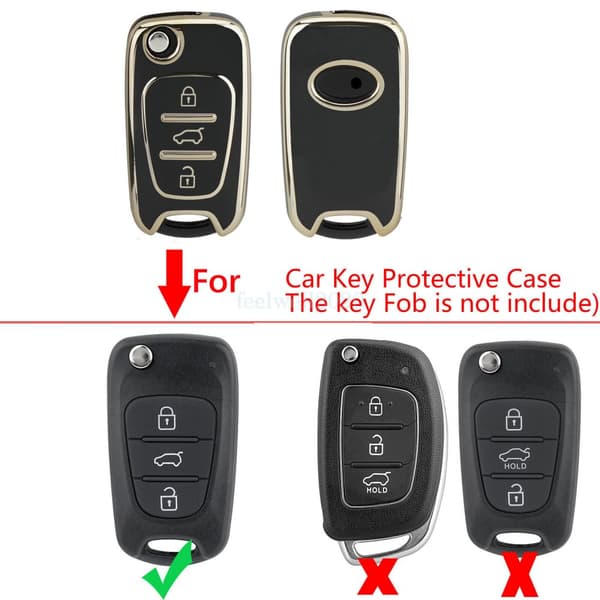 3 Button Flip Key Fob Case Cover For Hyundai I20 I30 Kia Ceed Pro Sportage Rio