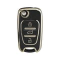 Pikkukuva 1 / 7: 3 Button Flip Key Fob Case Cover For Hyundai I20 I30 Kia Ceed Pro Sportage Rio