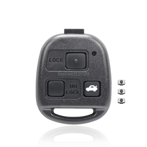 3 Button Key Fob Case Rubber Pad for Toyota Land Cruiser Corolla Yaris Avensis