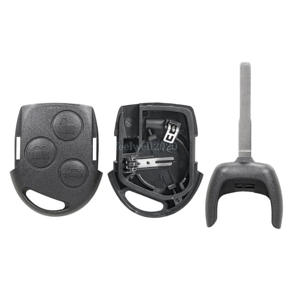 For Ford Focus Mondeo Fiesta C-Max 3 Button Remote Key Fob Case + HU101 Blade