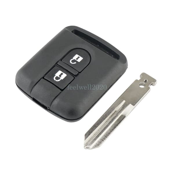 2 Button Car Key Fob Shell Case + Blade For Nissan Navara Micra Qashqai Note