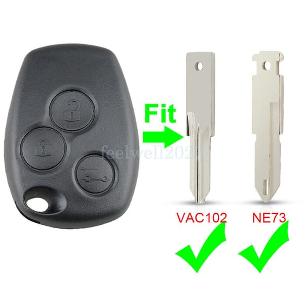 3 Button Remote Key Fob Case For Renault Clio MK3 Trafic Master Modus Kangoo