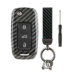 Carbon Fiber Remote Key Cover For VW Golf MK5 Passat Beetle Bora Polo Skoda Seat