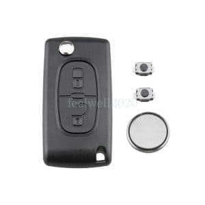 2 Button Key Fob Case VA2 For Citroen C2 C3 Picasso Berlingo + Battery Switch