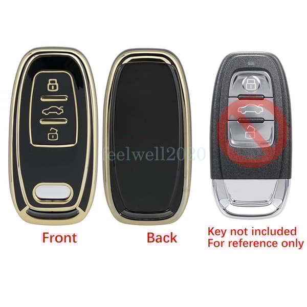 3 Buttons For Audi A4 A5 A6 Q3 Q7 Remote Key Cover Case Fob Protector Shell TPU