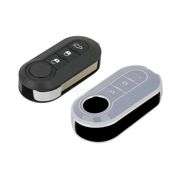 TPU Car Flip Key Case Cover Shell Fob For Fiat 500 Ducato Punto Peugeot Boxer
