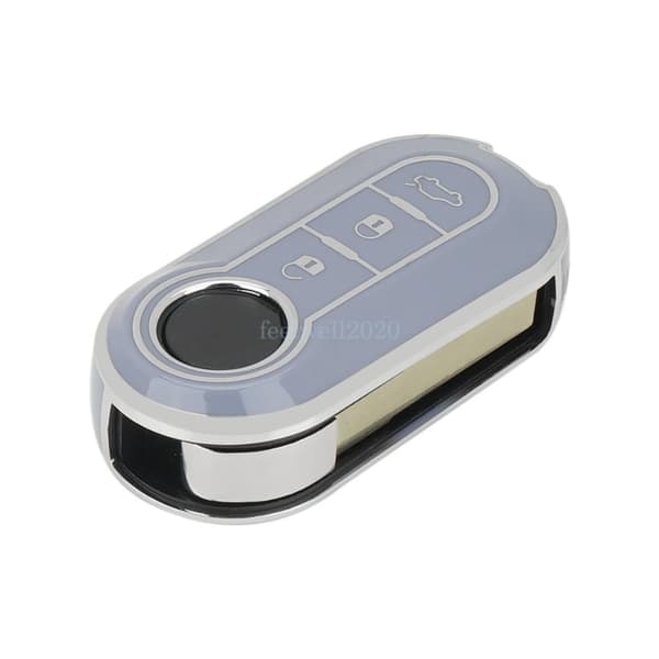 TPU Car Flip Key Case Cover Shell Fob For Fiat 500 Ducato Punto Peugeot Boxer
