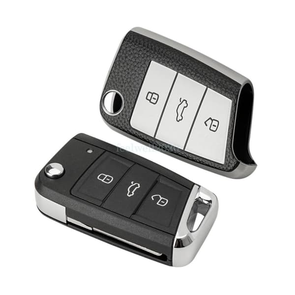 Flip TPU Key Case Cover For VW Polo Golf Tiguan SKODA SEAT Octavia Kodiaq Leon