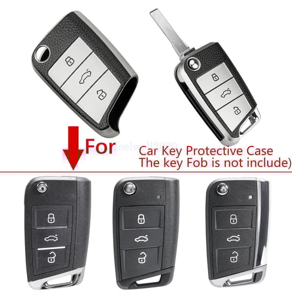 Flip TPU Key Case Cover For VW Polo Golf Tiguan SKODA SEAT Octavia Kodiaq Leon