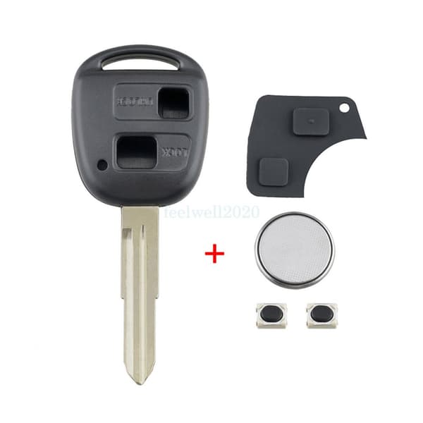 2 Button Key Case Pad Cover Blade For Toyota Yaris Corolla Tarago Camry Prado