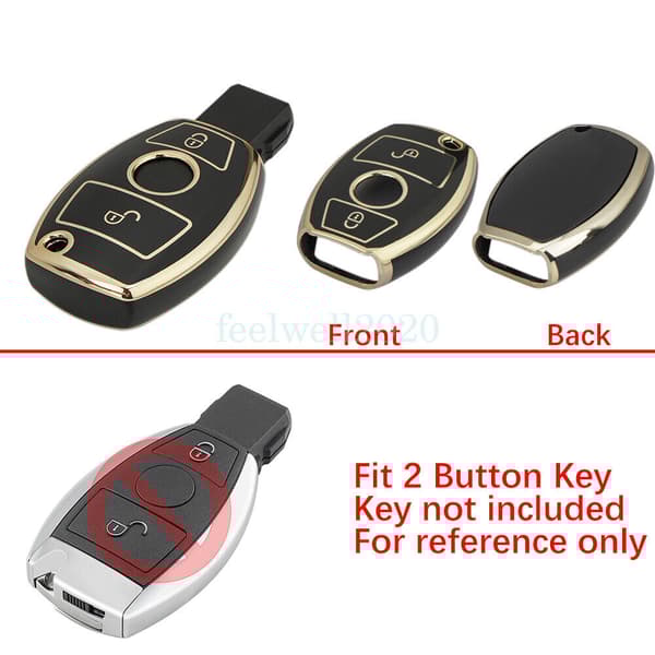 2 Button Remote TPU Car Key Fob Cover For Mercedes Benz A B C E S R SL Class CLK