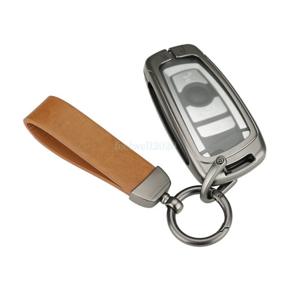 Zinc Alloy & Leather Key Fob Case Cover for BMW 1 2 3 4 5 6 7 Series X3 X4 F25