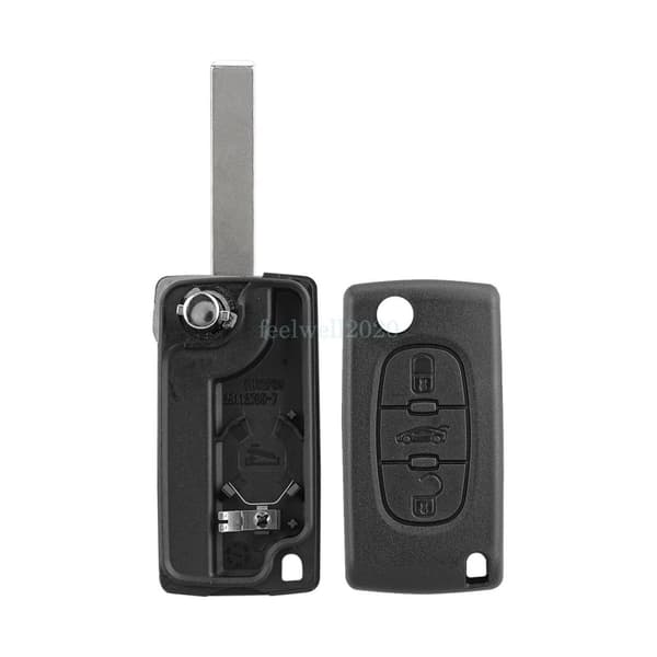 3 Button Flip Key Fob Case HU83 For Peugeot Partner Citroen Berlingo Dispatch