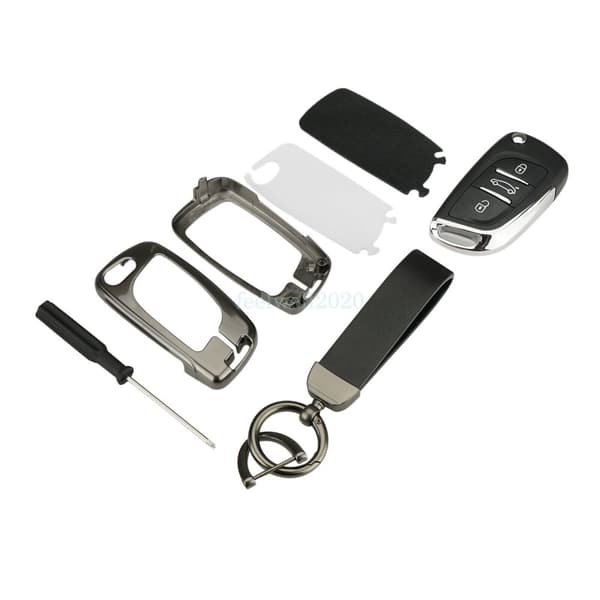 Black Flip Remote Key Cover Fob Shell For Peugeot 308 207 307 3008 5008 Expert