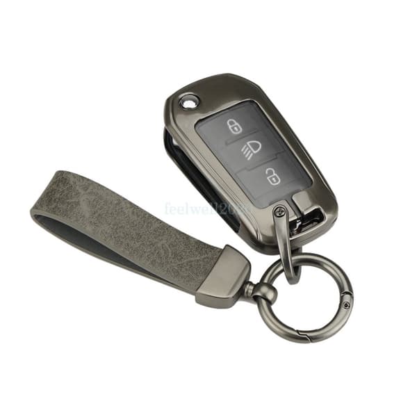 Zinc Alloy & Leather Remote Key Fob Cover Peugeot 3008 208 308 508 408 2008 4008