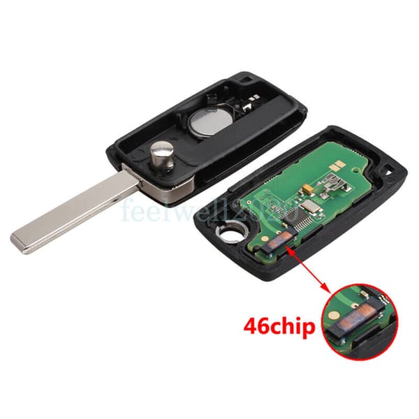 2 Button Remote Key Fob 433MHz PCF7961 Chip HU83 Blade for Peugeot 207 307 308