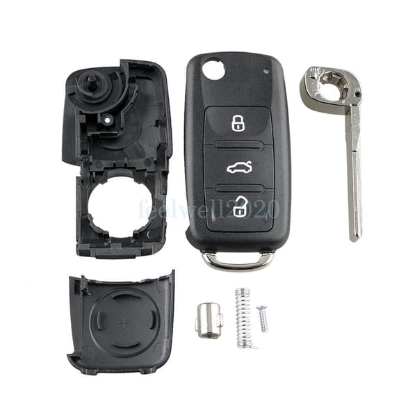 2x 3 Button Car Key Fob Shell Case For VW Volkswagen Golf MK6 Caddy Jetta Skoda