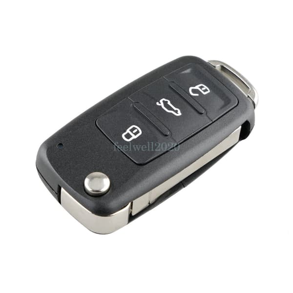 2x 3 Button Car Key Fob Shell Case For VW Volkswagen Golf MK6 Caddy Jetta Skoda