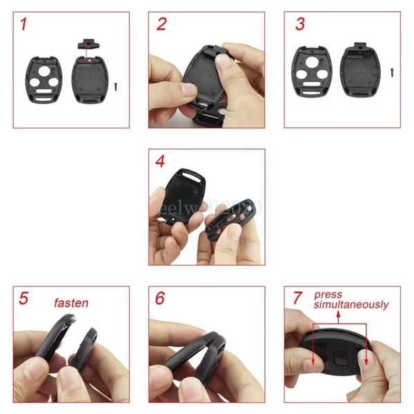 2Button Key Fob Shell Case Cover Remote For Honda Pilot 2009-2012 Fit 2001- 2008