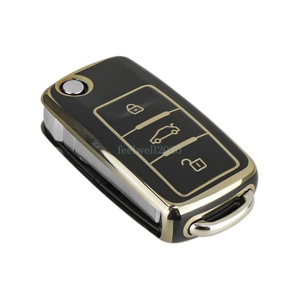 3 Button Flip Remote Fob Key Cover for VW Volkswagen Golf MK6 Polo Caddy Beetle