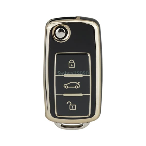 3 Button Flip Remote Fob Key Cover for VW Volkswagen Golf MK6 Polo Caddy Beetle