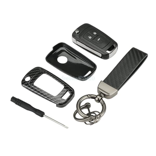 Carbon Fiber Car Key Shell Case Cover For Opel Vauxhall Astra J Insignia Corsa D