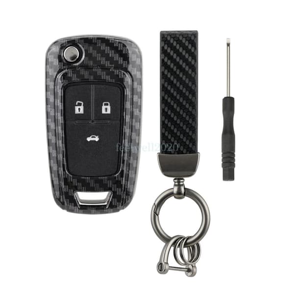 Carbon Fiber Car Key Shell Case Cover For Opel Vauxhall Astra J Insignia Corsa D