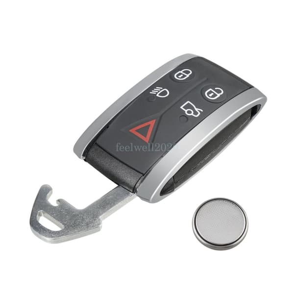 For Jaguar XF XKR XK XFR 5 Button Smart Key Fob Case Shell + Battery Replacement
