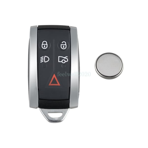 For Jaguar XF XKR XK XFR 5 Button Smart Key Fob Case Shell + Battery Replacement
