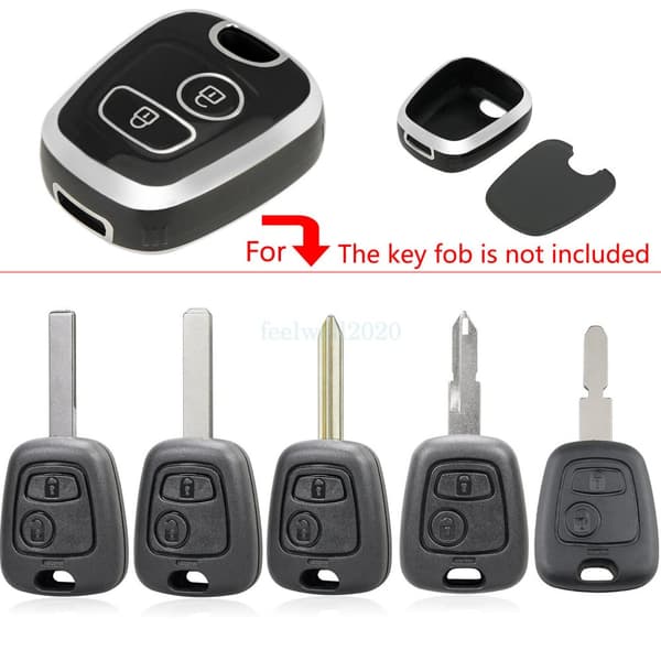 TPU 2 Button Key Fob Cover Case for Peugeot 107 207 307 407 206 306 406 Partner