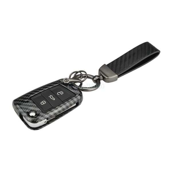 3 Button Key Fob Cover Case Shell For VW Polo Tiguan Golf GTI MK7 Carbon Fiber