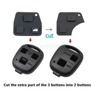 3/2 Button Remote Key Case Fob Rubber Pad for Toyota Avensis Yaris Corolla Rav4