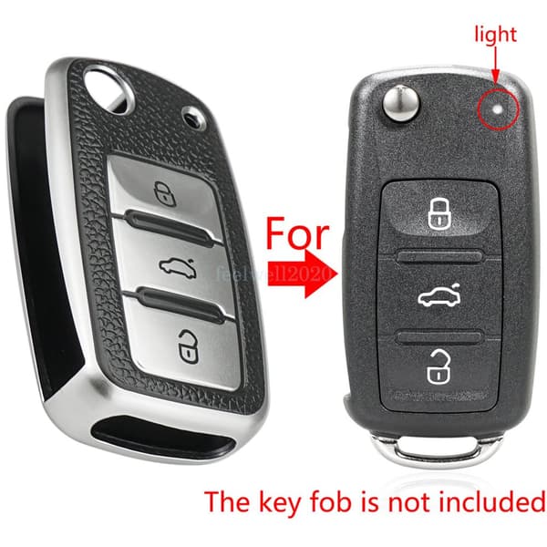 3 Button Key Case Cover For VW Golf Polo Jetta Caddy Tiguan Passat Remote Fob