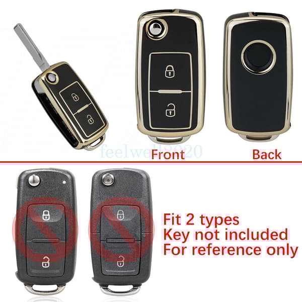 TPU Key Cover Fob Case For VW T5 T6 Seat Ibiza Leon Skoda Fabia Octavia 2 Button