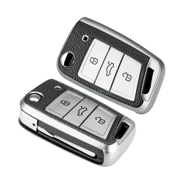 3 Button TPU Key Fob Cover Case For VW Polo Passat Golf Seat Leon Skoda Octavia