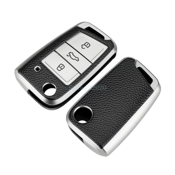 3 Button TPU Key Fob Cover Case For VW Polo Passat Golf Seat Leon Skoda Octavia