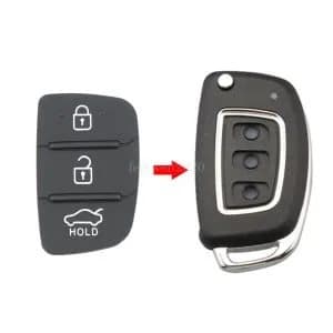 3 Button Remote Key Rubber Pad Fob Case For Hyundai Santa fe 2016 2017 2018 2019